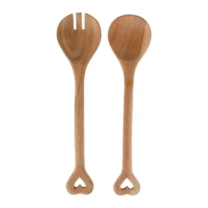 Couverts à Salade Cœur x2 Dalbert en acacia, Yliades