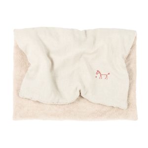 Couverture Brodée Cheval en Lin Greige – Nobodinoz