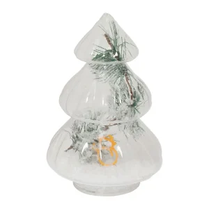 Déco LED Sapin Bonhomme de Neige en verre et LED, Yliades