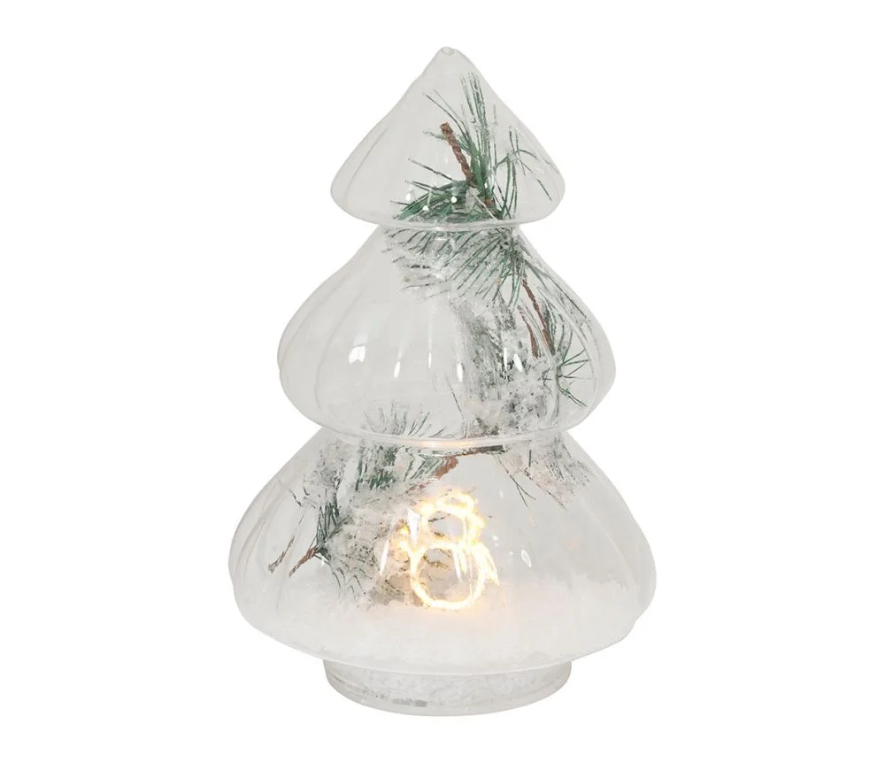 Déco LED Sapin Bonhomme de Neige en verre et LED, Yliades – Image 3