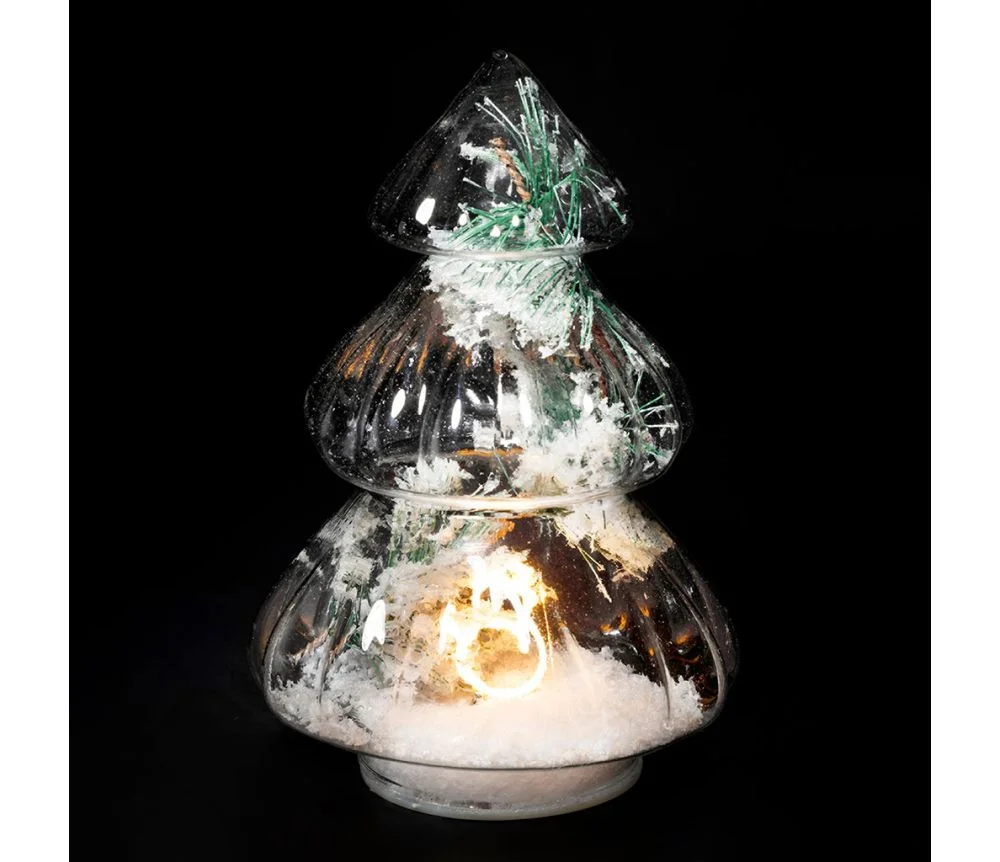 Déco LED Sapin Bonhomme de Neige en verre et LED, Yliades – Image 4