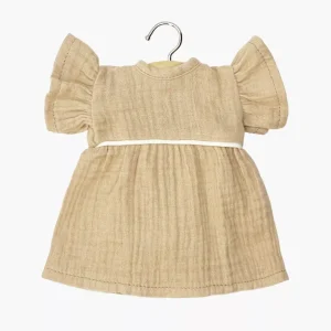 Amigas – Robe Daisy en gaze de coton latté avec passepoil