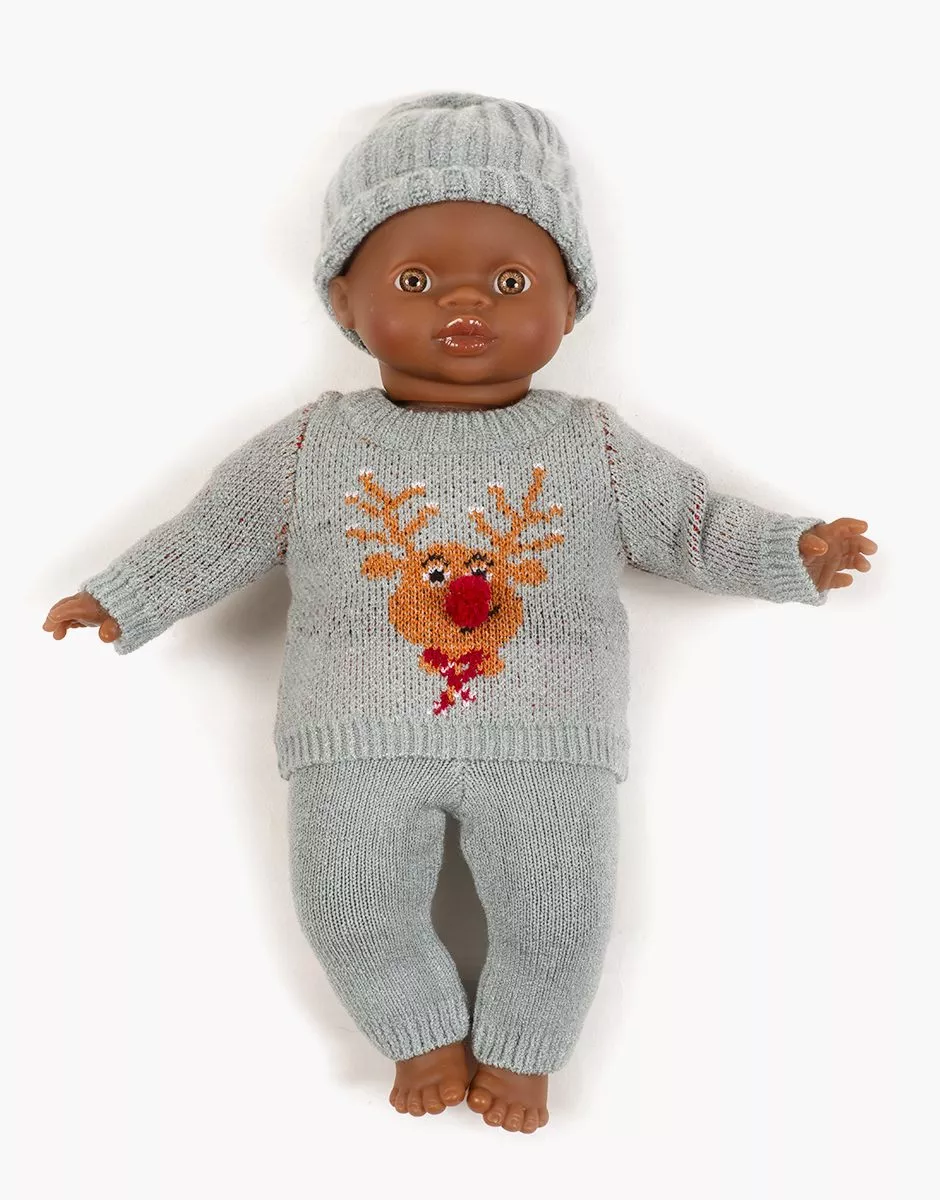 Babies – Bonnet Barry en tricot silver et son pochon – Image 2