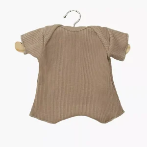 Babies – Body shorty en maille côtelée moka