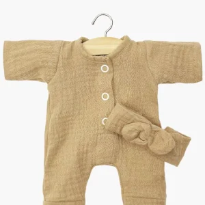 Babies – Combinaison Lili et son headband en gaze de coton latte