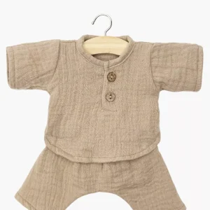 Babies – Ensemble Andrea en gaze de coton moka