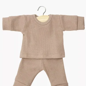 Babies – Pyjama Morgan à manches longues en maille côtelée moka