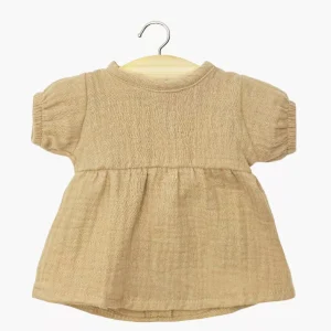 Babies – Robe Faustine à manches ballons en gaze de coton latte