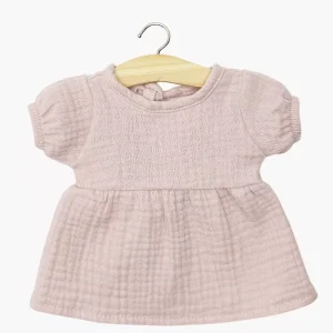 Babies – Robe Faustine à manches ballons en gaze de coton rose orchidée