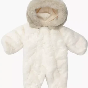 Bambinis – Combinaison de ski Carlota en fausse fourrure écru