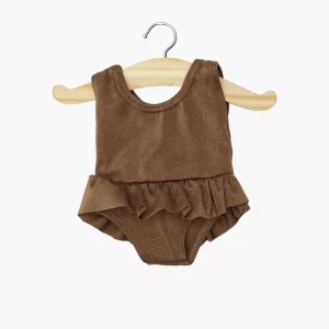 Justaucorps à volants Maïa en lycra choco