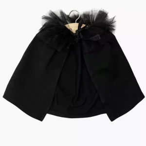 Cape de sorcière en jersey et tulle noir