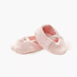 Chaussons ballerines en jersey rose pâle