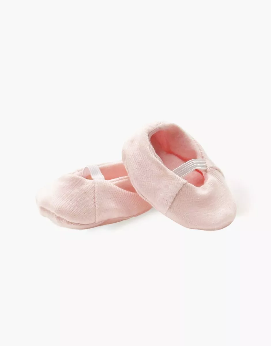 Chaussons ballerines en jersey rose pâle