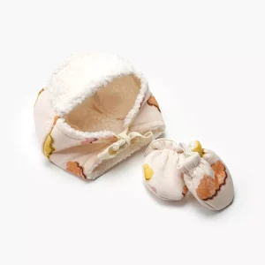 Ensemble chapka et paire de moufles Happy clouds