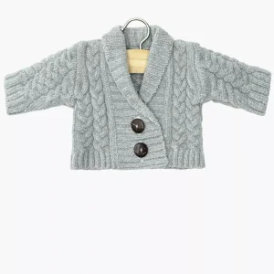 Gilet Gil en tricot silver et son pochon