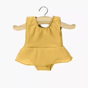 Justaucorps à volants Ludmila en lycra et mousseline gold