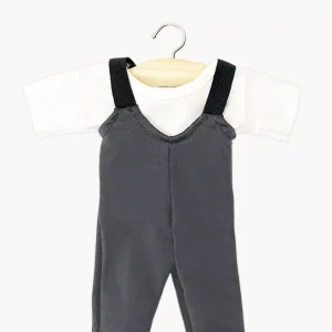 Ensemble de danse justaucorps Hugo en lycra anthracite et t-shirt blanc