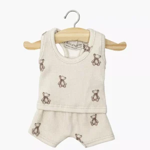 Dessous garçon Marcel en maille côtelée Petits oursons