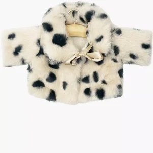 Manteau Aglaé en fausse fourrure dalmatien