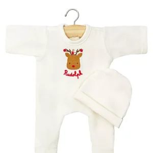 Babies – Dors bien Ange et son bonnet en jersey écru « Rudolph »