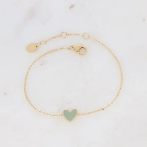 Bracelet Coeur Vert Sauge