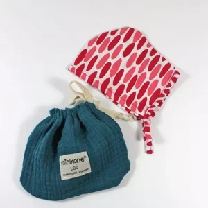 *Béguin pour GORDIS 100% coton Dots pink / Pochon Lou bleu pétrole