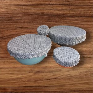 Ensemble charlotte alimentaire réversible tissu enduit éventail