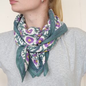 Foulard Indien – Margotte Vert Sapin / Adulte