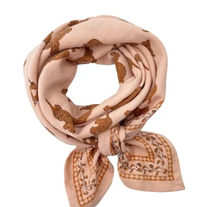 Foulard Tigre Pêche 100cm – Milinane