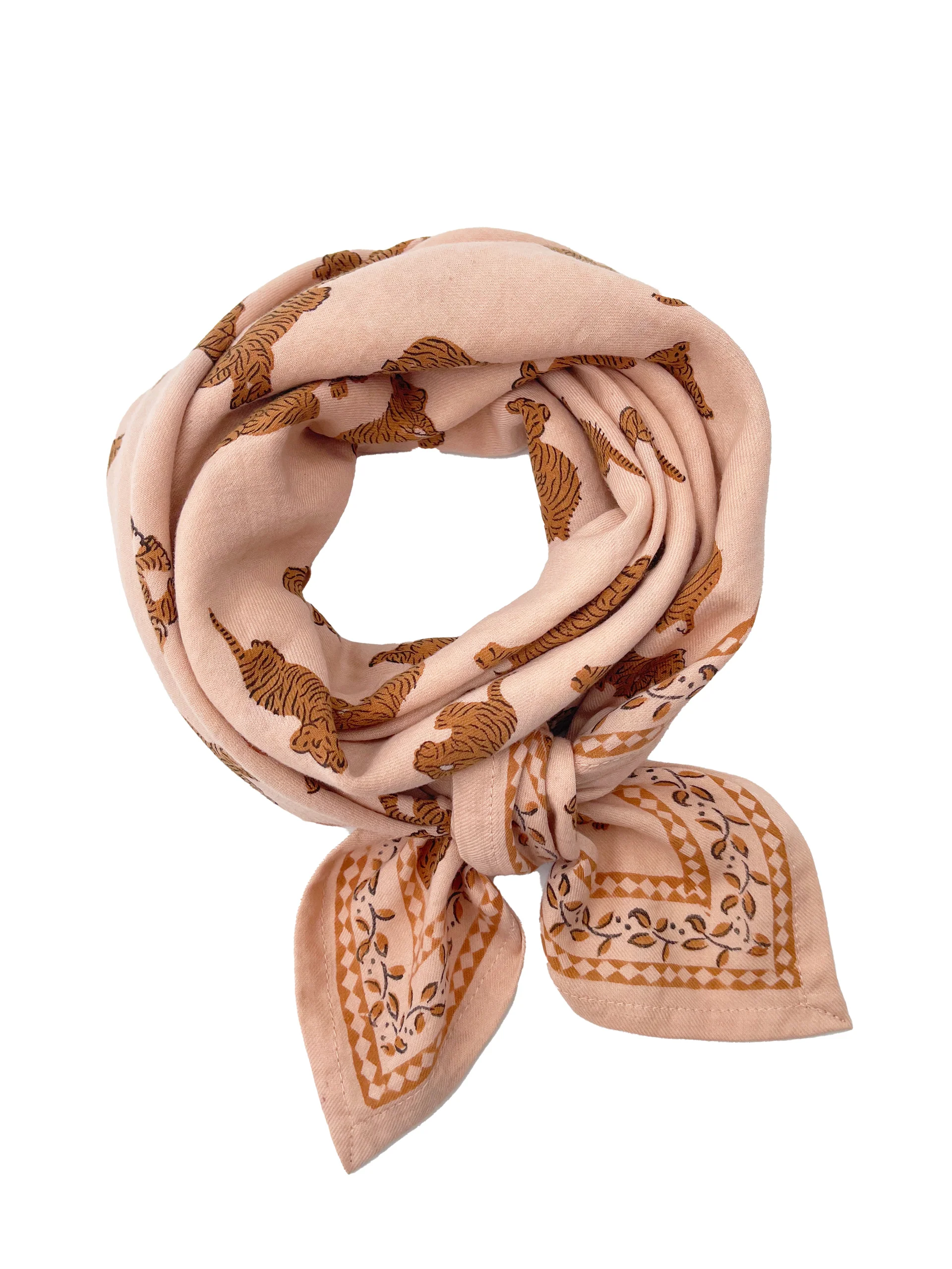 Foulard Tigre PĂȘche 100cm – Milinane