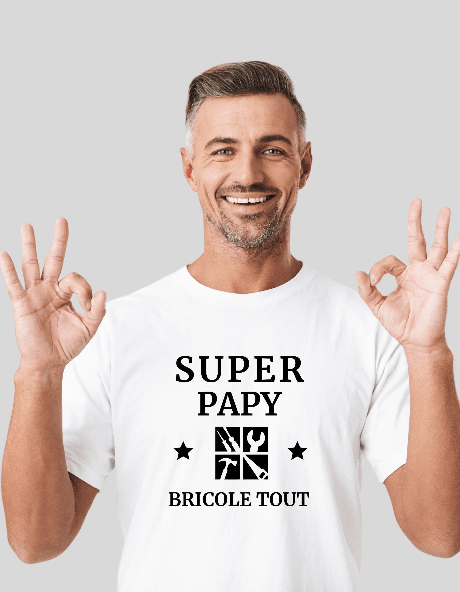Tee-shirt Super Papy Bricole Tout – Cadeau papy bricoleur