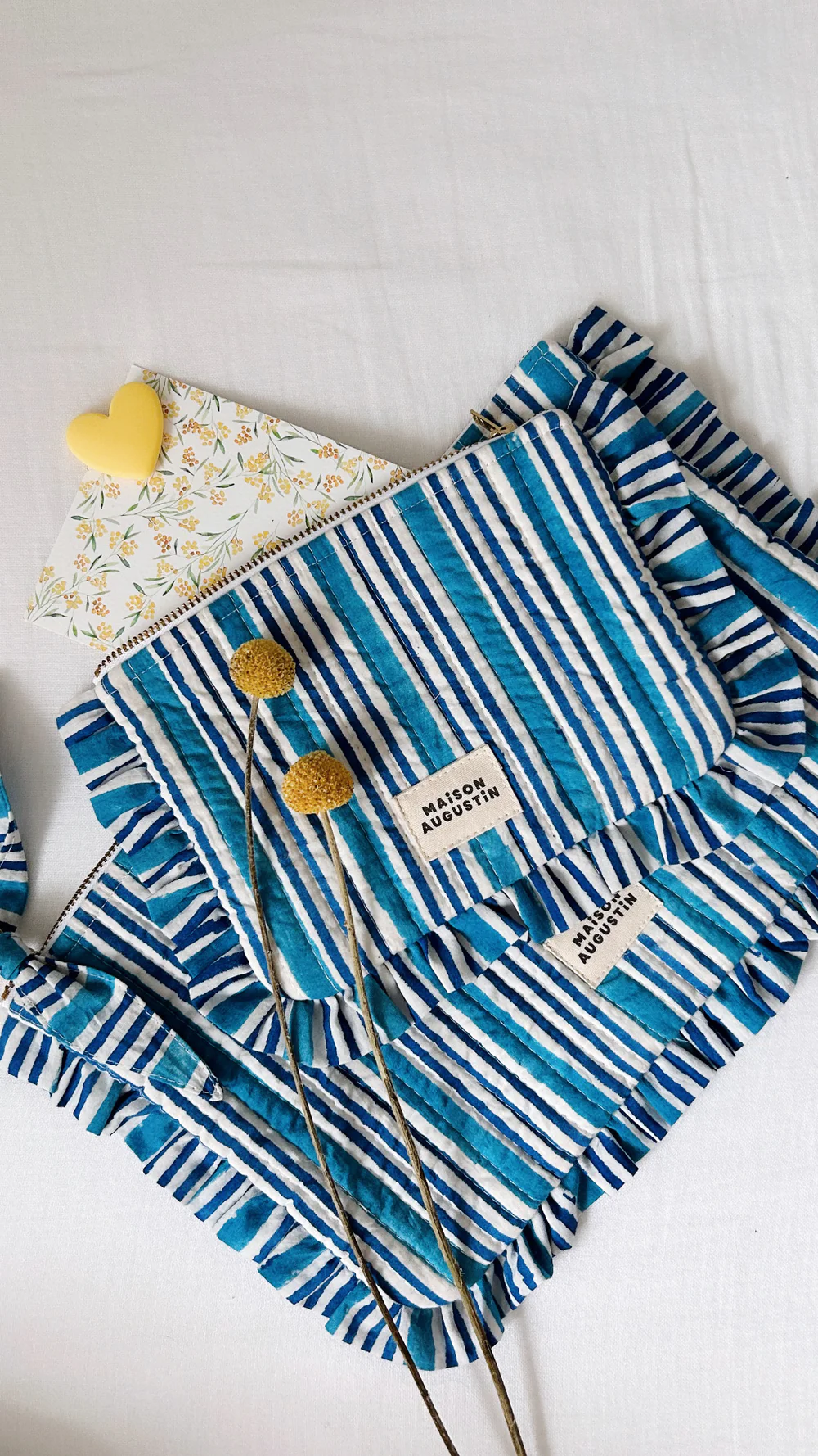 Grande pochette rayée – Stripe Bleu – Image 2