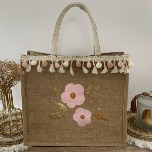 Cabas Pompon Rose