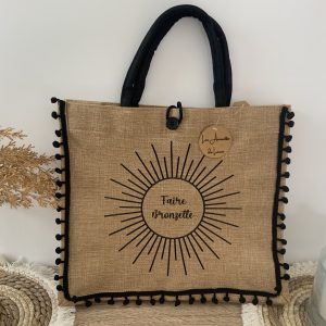 Cabas faire bronzette pompons