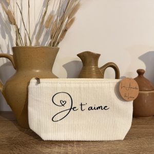 Pochette Velours Côtelé Je t’aime