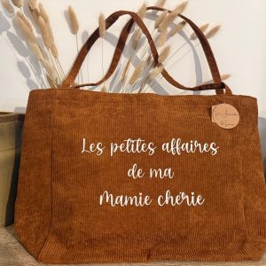 Cabas velours Écureuil Mamie Chérie