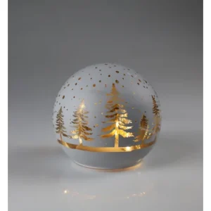 Boule lumineuse LED en verre “White Forest” 10 cm, AM Design