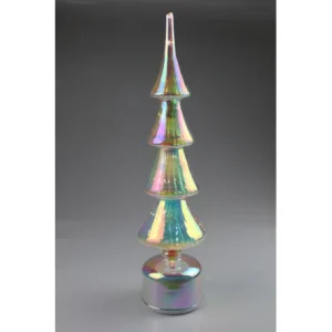 Sapin lumineux LED irisé rotatif en verre , AM Design