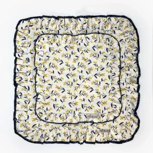 * Lot de 2 housses de coussin à volant Mimosa 20x20cm et 30x30cm