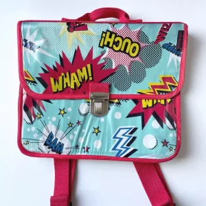 *Cartable CP pour enfant en coton enduit « BAM! »