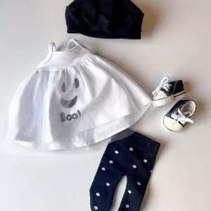 *Lot de vêtements GORDIS avec tutu Rosella blanc « Boo! » et béret noir