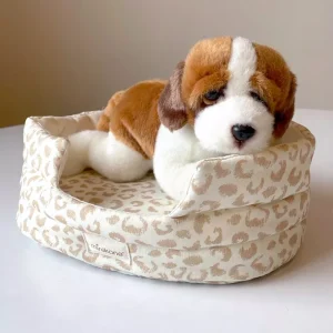 *Peluche de chien 21cm avec panier ouatiné en coton Féline