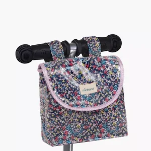 Sac de guidon en coton enduit Flowerly bleu