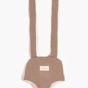 Porte poupée en gaze de coton moka