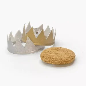 Doudou Galette des rois en éponge et ses deux couronnes