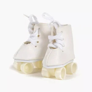 Paire de patins à roulettes en simili cuir blanc