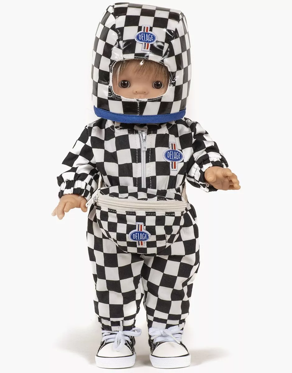 Minikane X Delage – Sac banane poupée en damier noir/blanc – Image 2
