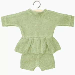 Ensemble Félicie en tricot thé vert