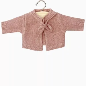 Cardigan Alix en tricot rose thé